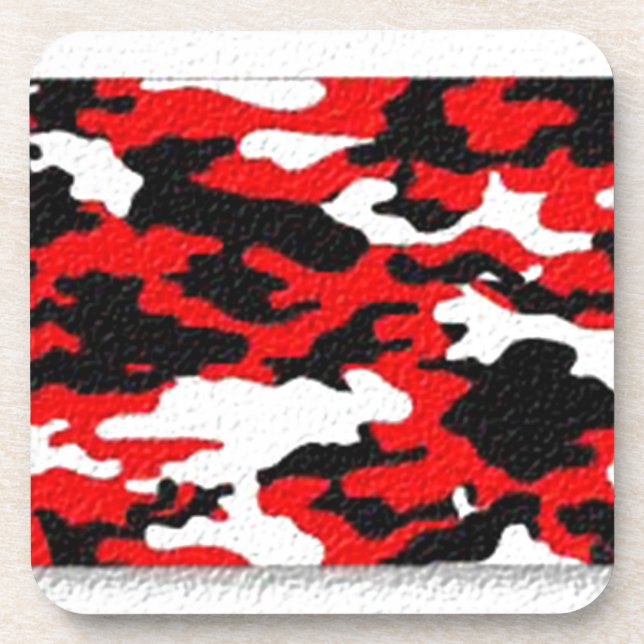 Dessous-de-verre Motifs rouges de camouflage (Devant)
