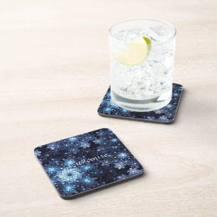 Dessous de verre Motifs Wintery Blue Snowflake