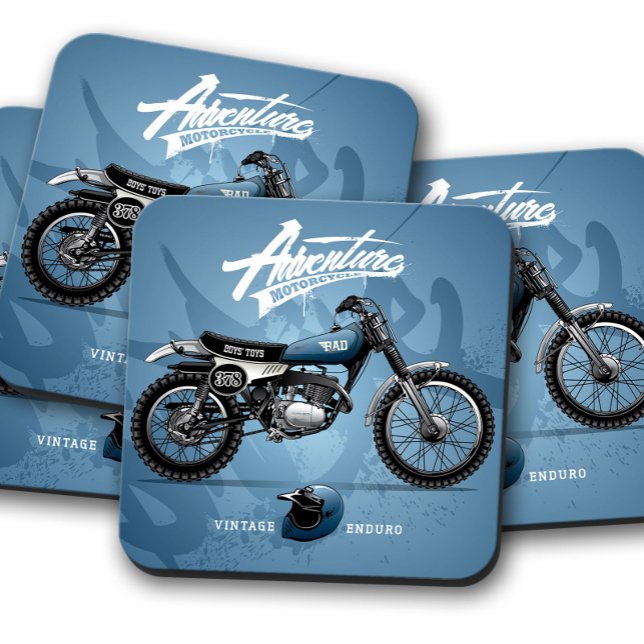 Dessous de verre moto bleu | Ensemble de Dessous d (Créateur téléchargé)