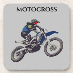 DESSOUS DE VERRE MOTOCROSS avec dossier en liège.