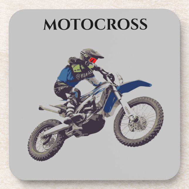 DESSOUS DE VERRE MOTOCROSS avec dossier en liège. (Devant)