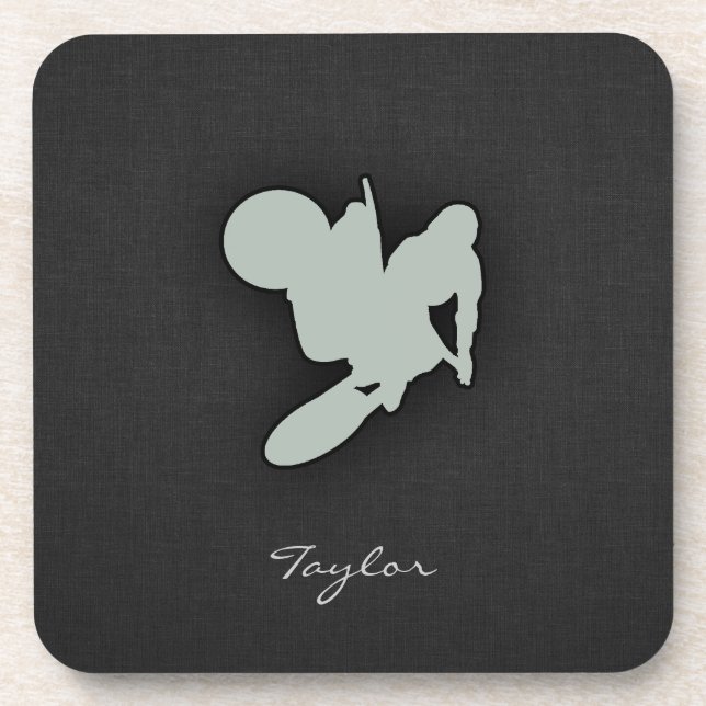 Dessous-de-verre Motocross gris cendré (Devant)