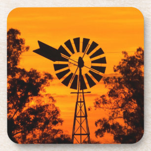 Dessous-de-verre Moulin à vent au coucher du soleil, Australie