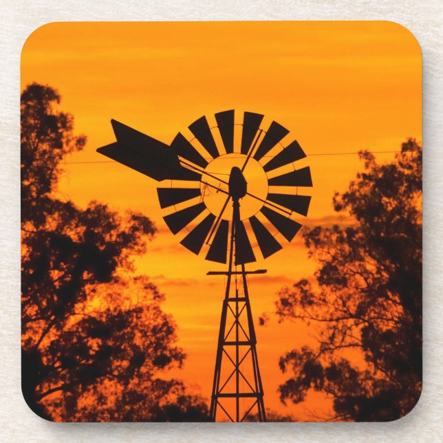 Dessous-de-verre Moulin à vent au coucher du soleil, Australie (Devant)