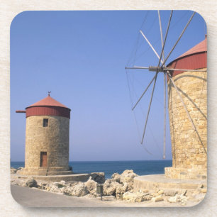 Dessous-de-verre Moulins à vent célèbres de Rhodes Grèce