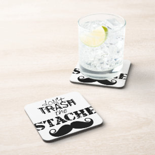 Dessous-de-verre Moustache Retro Hipster Vintage Ne pas jeter la st