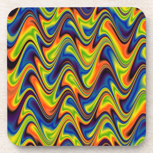 Dessous-de-verre Multicolor Abstrait (Devant)