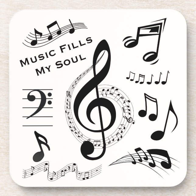 Dessous-de-verre Musique remplit ma citation Soul Notes musicales / (Devant)