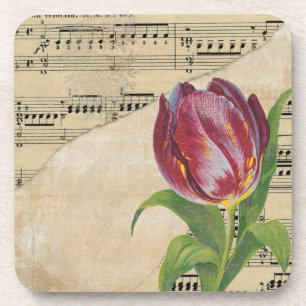 Dessous-de-verre Musique victorienne vintage Tulips romantiques