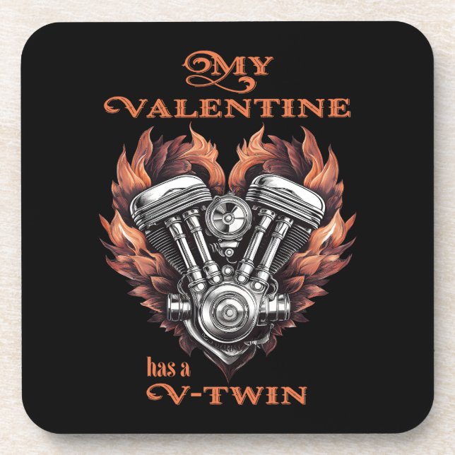 Dessous-de-verre My Valentine has a V-Twin (Devant)