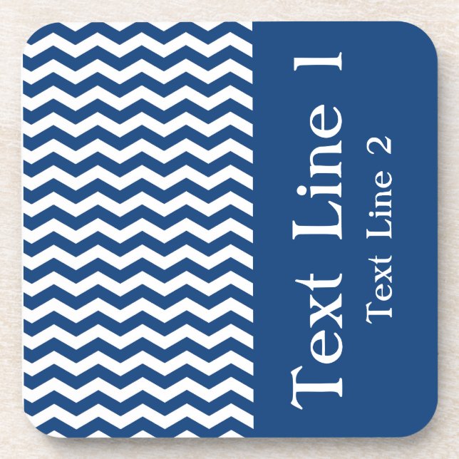Dessous-de-verre Mykynos Blue Wave Chevron personnalisable (Devant)