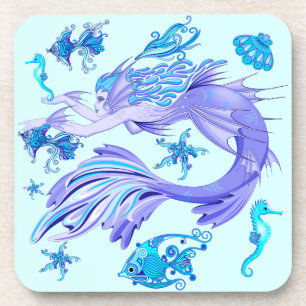 Dessous-de-verre Mystic Fairy Purple Créature Carreaux en céramique