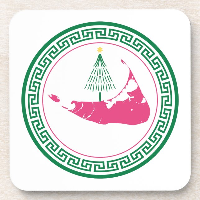 Dessous-de-verre Nantucket Christmas Stroll Ornament w Tree (Devant)
