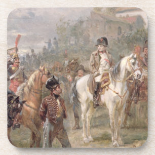 Dessous-de-verre Napoléon et ses troupes (huile sur panneau) (pair