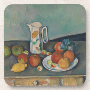 Dessous-de-verre Nature morte, pichet de lait et fruits sur une tab