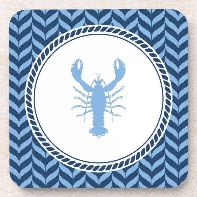 Dessous-de-verre Nautical Blue Lobster côtier  (Devant)