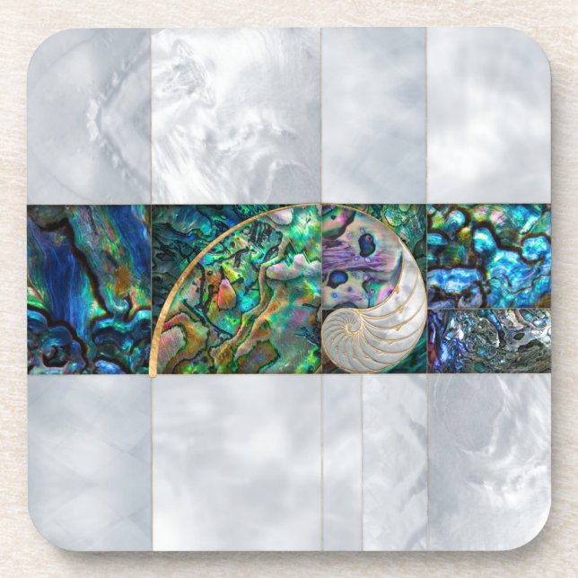 Dessous-de-verre Nautilus Shell - Abalone et Pearl (Devant)