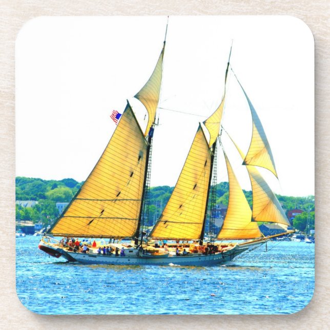 Dessous de verre nautique de la goélette (Devant)