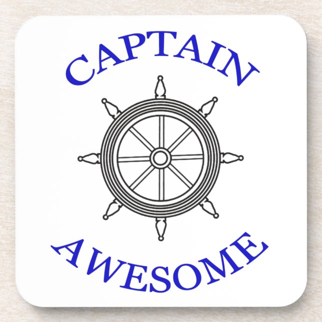 dessous de verre nautiques "Capitaine Awesome" (Devant)