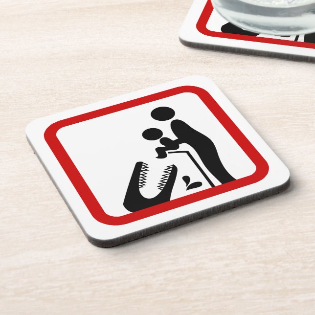 Dessous-de-verre Ne pas nourrir le bébé au Zoo du Crocodile (Côté gauche)