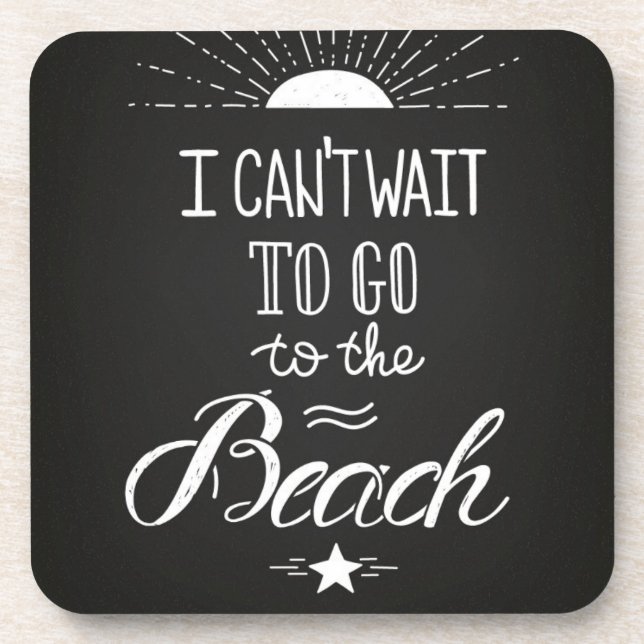 Dessous-de-verre Ne peut pas attendre pour aller à la plage (Devant)