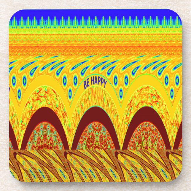 Dessous-de-verre Ne vous inquiétez pas être heureux Art Design (Devant)