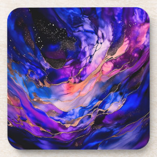 Dessous-de-verre Nebula de l'espace violet dans l'encre d'alcool