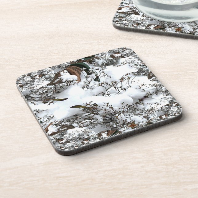 Dessous-de-verre Neige Abstraite (Côté gauche)