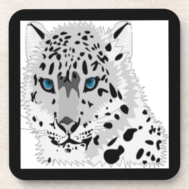 DESSOUS-DE-VERRE NEIGE LEOPARD ANIMAL (Devant)