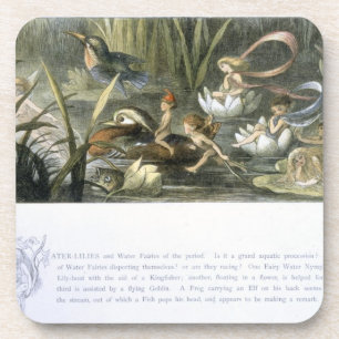 Dessous-de-verre Nénuphars et fées de l'eau, illustration de