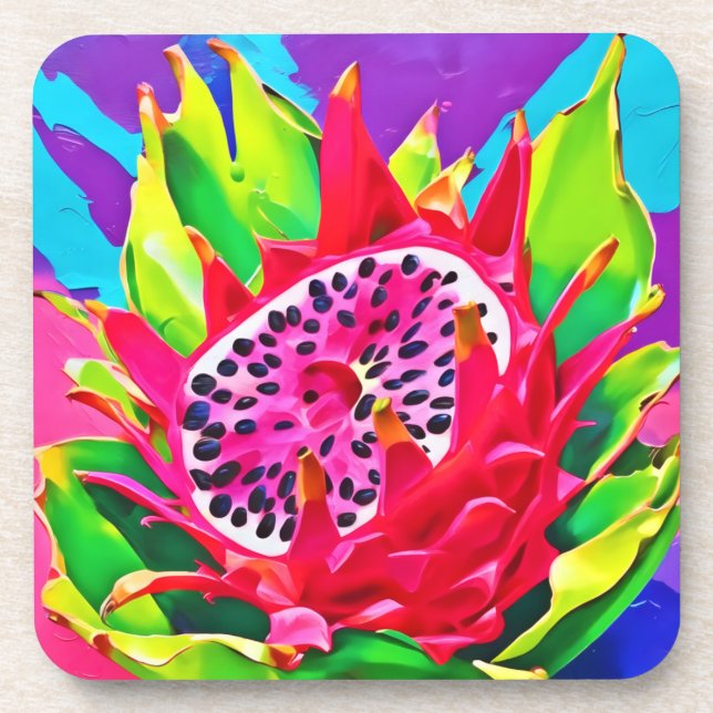 Dessous-de-verre Neon Dragon Fruit Splendor (Devant)