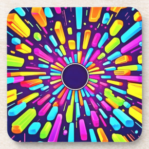 Dessous-de-verre Neon Dreamscape : Un voyage psychédélique