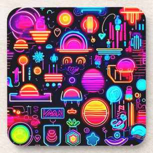 Dessous-de-verre Neon Géométrique Abstrait