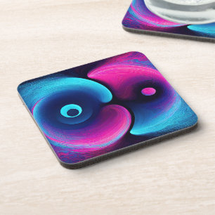 Dessous-de-verre Neon Harmony : Une interprétation moderne de Yin Y
