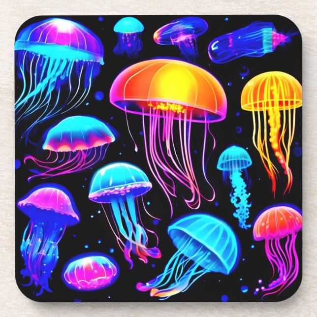 Dessous-de-verre Neon Jellyfish (Devant)