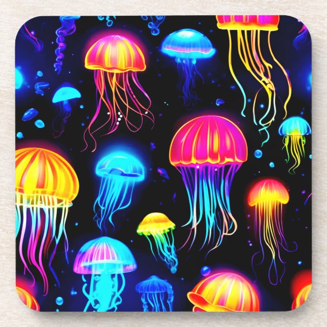 Dessous-de-verre Neon Jellyfish Dreamscape (Devant)