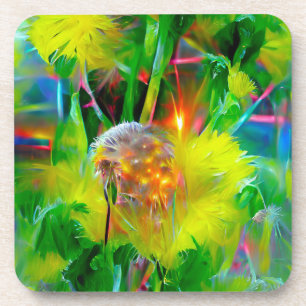 Dessous-de-verre Neon Llow Dandelions dans Dream Garden