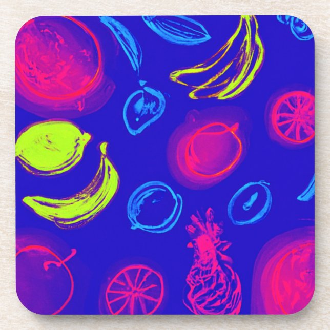 Dessous-de-verre Neon Tropical Fruits Motif Art. Acheter Maintenant (Devant)