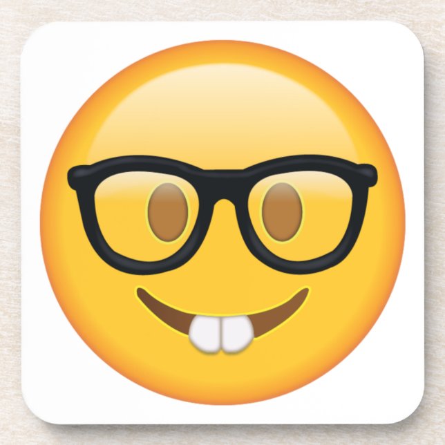 Dessous-de-verre Nerd avec lunettes - Emoji (Devant)