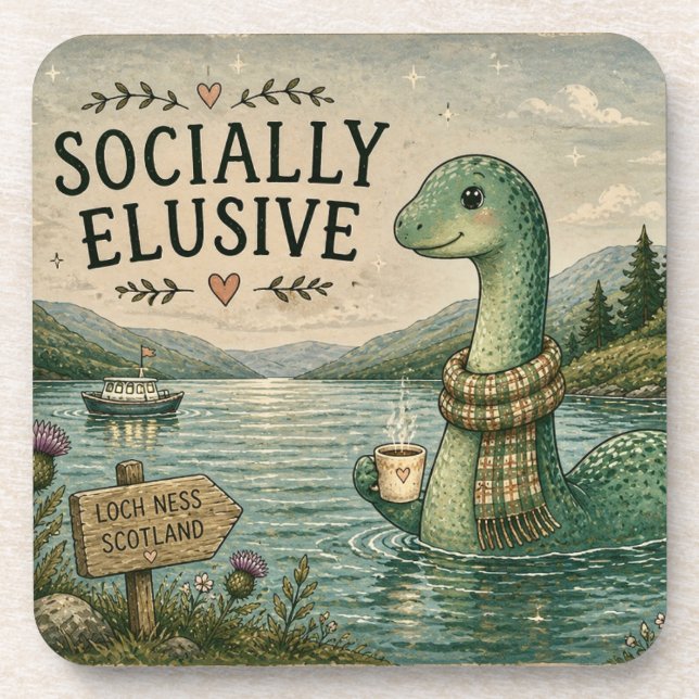 Dessous-de-verre Nessie Cryptide Confortable Élusive Socialement Lo (Devant)