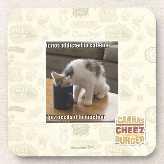 Dessous-de-verre N'est pas dépendant à la caféine (Devant)