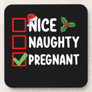 Dessous-de-verre Nice Naughty Pregnant Liste de Noël Grossesse