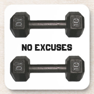 dessous de verre "No Excuses" Dumbbells