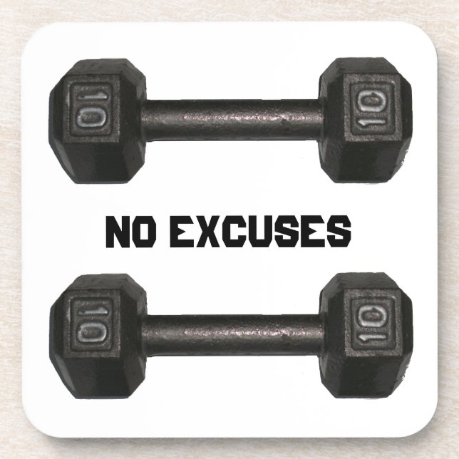 dessous de verre "No Excuses" Dumbbells (Devant)