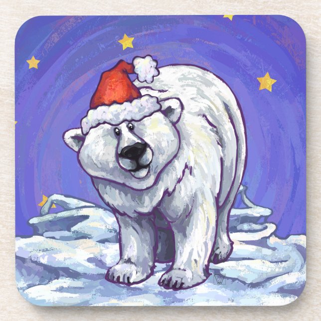 Dessous-de-verre Noël à l'ours polaire (Devant)
