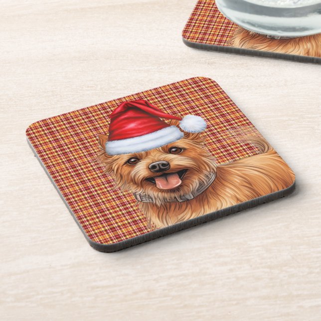 Dessous-de-verre Noël Australien Terrier Dog Plaid Holiday (Côté gauche)