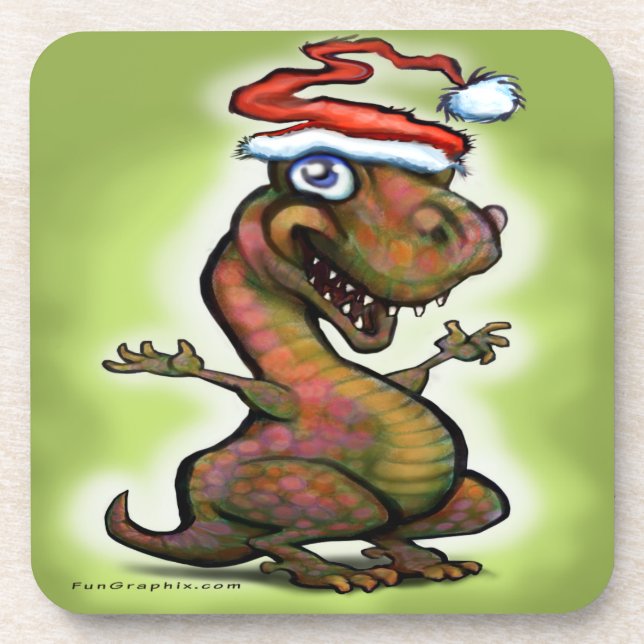 Dessous-de-verre Noël bébé T-Rex (Devant)