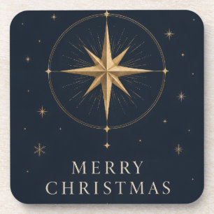 Dessous-de-verre Noël céleste élégant, style marine de minuit