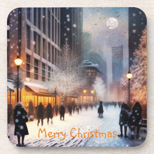Dessous-de-verre Noël dans la ville (Devant)