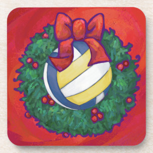 Dessous-de-verre Noël de volley-ball